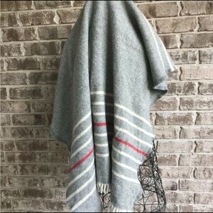 Vintage Cannon River Faribault Mill Wool Striped Blanket Throw USA 40” x 39"